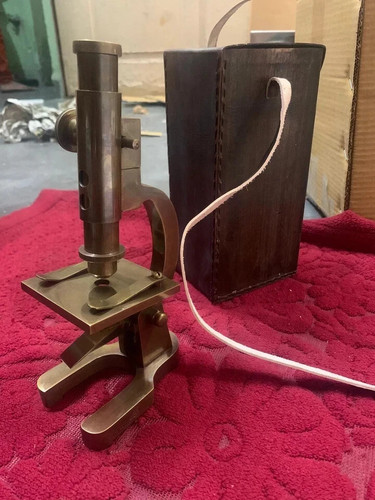Brass antique microscope - antique,