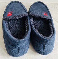 Boys Moccasin Slippers Boys Slippers Warm Comfy Faux Fur Lined Suede Navy Size