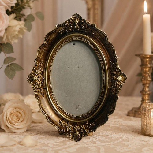 Vintage baroque oval photo - vintage,