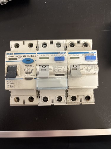Hager cd240u rccb 40a 30ma - hager,