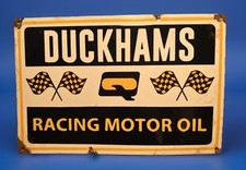 Classic Duckhams Motor Racing Oil Garage Workshop Enamel Metal Advertising Sign