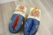 Spitting Image Margaret Thatcher & Neil Kinnock Novelty Slippers Politics
