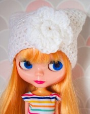 Handmade Hat For Blythe Doll And Tangkou Doll.  White Hat