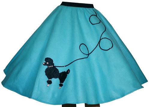Aqua blue felt poodle - aqua,