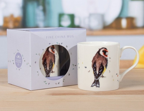 Goldfinch fine china mug - ,
