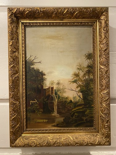 Antique oil painting mill - oil,