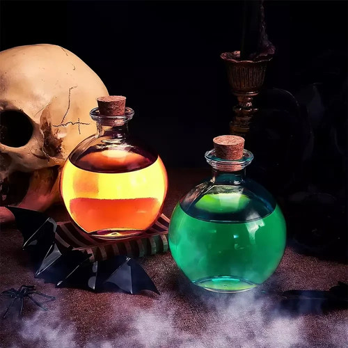 Large clear round glass - glass, potion