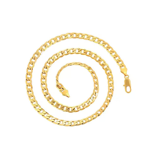 9mm gold filled cuban - gold,