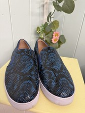 Vionic Splendid Demetra Orthotic Wide Shoes UK8 EU42 Blue Snake Skin Pattern