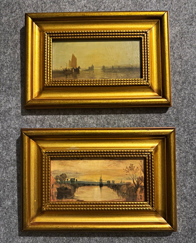 Vintage pair original oil - pair,