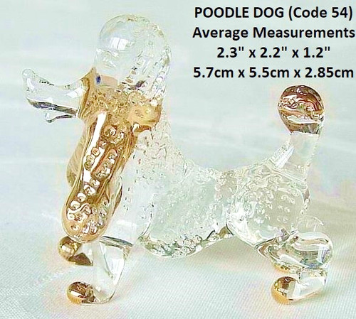 Small clear glass poodle - small,
