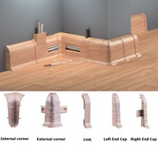PVC Skirting Board Cable Cover 2.2m Flexible Edge Wall Trim Various Colours