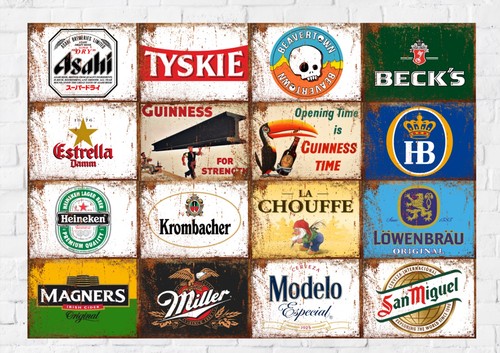 Metal beer signs rustic - beer, signs,