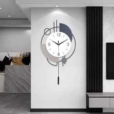 Large Silent Metal Wall Clock