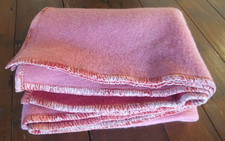 VINTAGE THICK HEAVY WOOL BLANKET THROW RUG WAVERLEY HOLLANDIA S.A. WOOLLEN MILLS