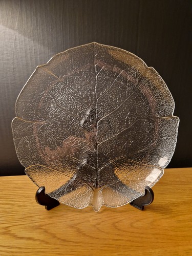 Glass leaf plate vintage - glass,