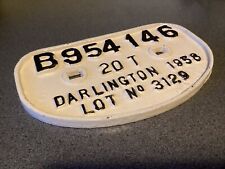 Original Railway Wagon D Plate