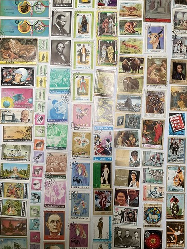 Ajman 100 postage stamps used - ajman,