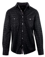 Rock Roll N Soul Faux Leather Animal Print Shirt Long Sleeve Button Shirt XL NEW