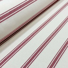 Limoges Stripe Red White Cotton 280cm Ticking French Sack Curtains Per Metre