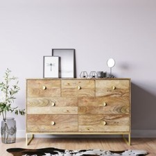 SOLID LIGHT MANGO WOOD & BRASS