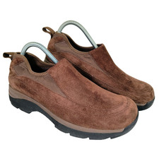 Clarks Sunjules Springers Suede Shoes Womens UK 7 Brown Slip On Casual Clogs