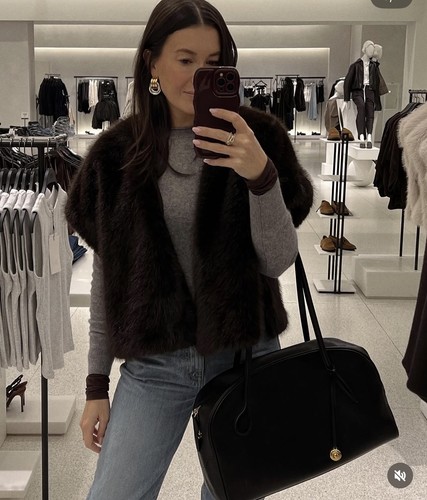 Zara new brown faux fur - fur, open
