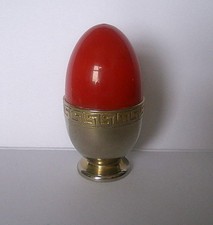 SILVER METAL AND RED BAKELITE SEWING SET/ETUI