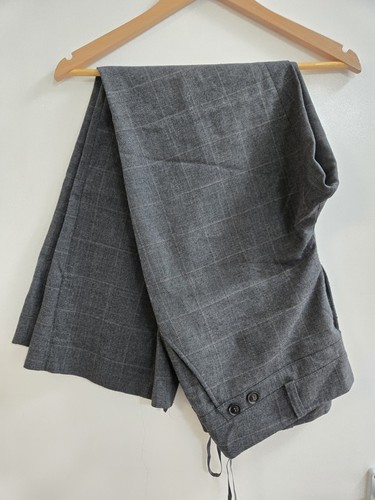 Next grey plaid wide leg - plaid,