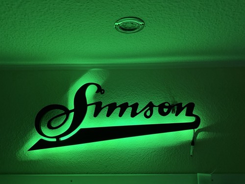 Simson lettering with - , led
