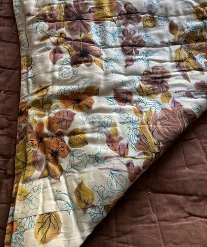 Vintage 1950s eiderdown floral - vintage,