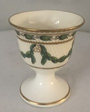 Royal Worcester Green Garland Egg Cup Retailed By Mortlocks