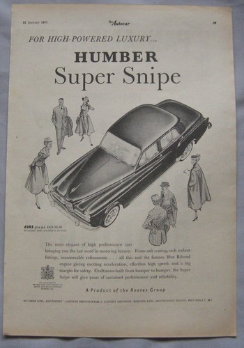 1955 humber super snipe - humber,