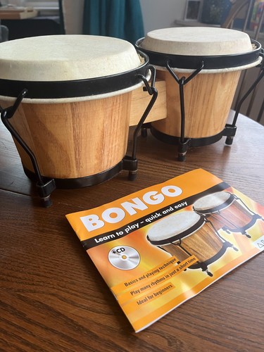 Bongo drums with instruction - drums,