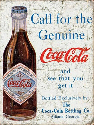 Coca cola aluminium metal sign - coca,