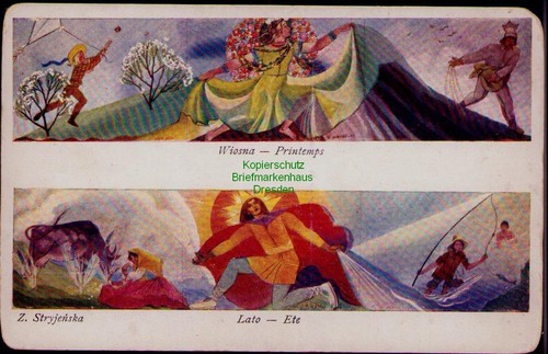 193285 postcard wiosna - postcard,