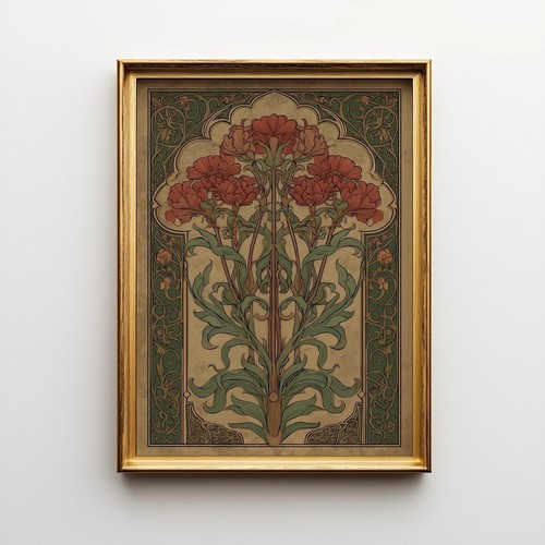 Art nouveau thistle botanical - nouveau,