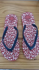 Fat Face Flip Flops Red Ditsy