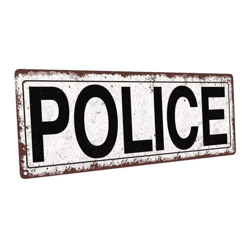 Police metal sign - police, sign;