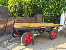 Heavy Duty platform trolley - turntable steer, solid wheels | Cart truck flatbed