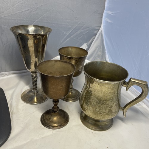 Silver plate goblets - silver,