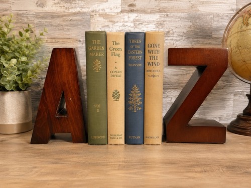 Wooden alphabet bookends - wooden,