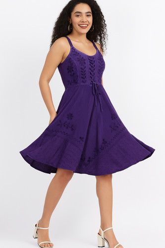 Knee length boho dress - knee, casual