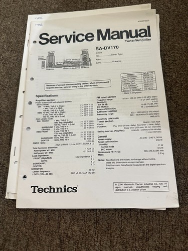 Panasonic technics dv170 - panasonic, sa-dv170