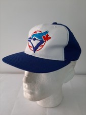 VINTAGE TORONTO BLUE JAY'S CAP SNAPBACK TRUCKER MLB BASEBALL ONE SIZE + BADGE