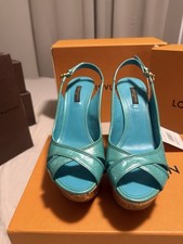 Louis vuitton amarante vernis aqua espadrille wedge