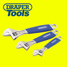 Draper 6", 8", 10" Adjustable 3 Piece Metric Marked Wrench Spanners Set 88598
