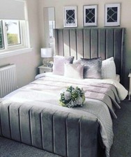 Grey Plush Velvet Sara Wing