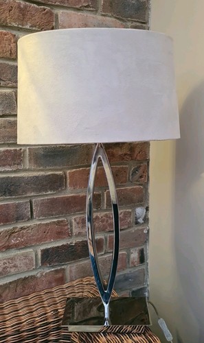 Large silver table lamp with - large,