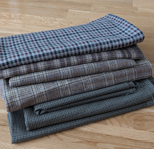 Wool fabric tweed - 7, check